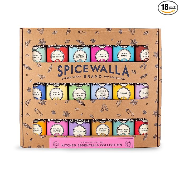 Spicewalla Essential Spices and Seasonings Set 18 Pack Variety | Garlic, Onion, Paprika, Crushed ... | Amazon (US)
