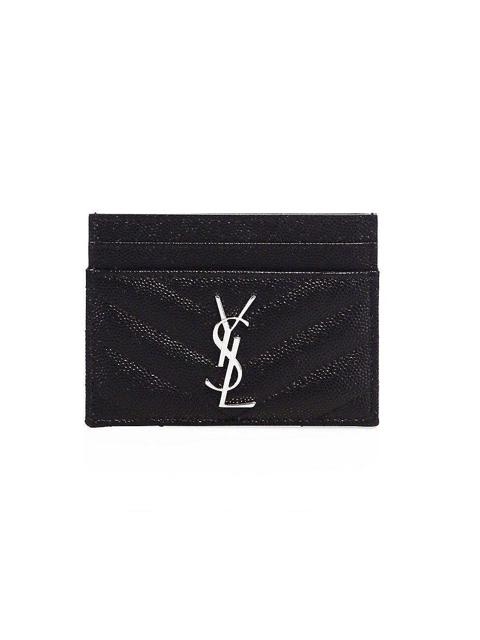 Saint Laurent Women's Monogram Matelassé Leather Card Case - Black | Saks Fifth Avenue