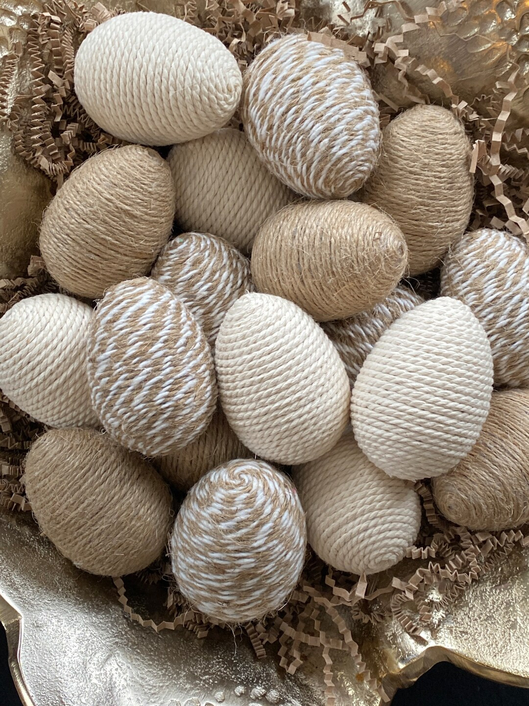 Set of 6 Primitive Jute / Rope Wrapped Easter Eggs / Sage Green Easter Eggs - Etsy | Etsy (US)