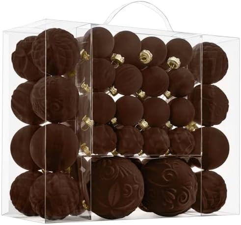 Velvet Christmas Ball Ornaments - 46pcs Flocked Christmas Tree Decorations Set Assorted Shatterpr... | Amazon (US)