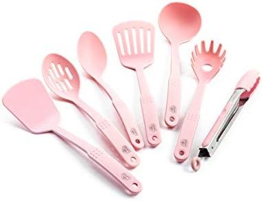 GreenLife Cooking Utensils Set, 7 Piece, Pink | Amazon (US)