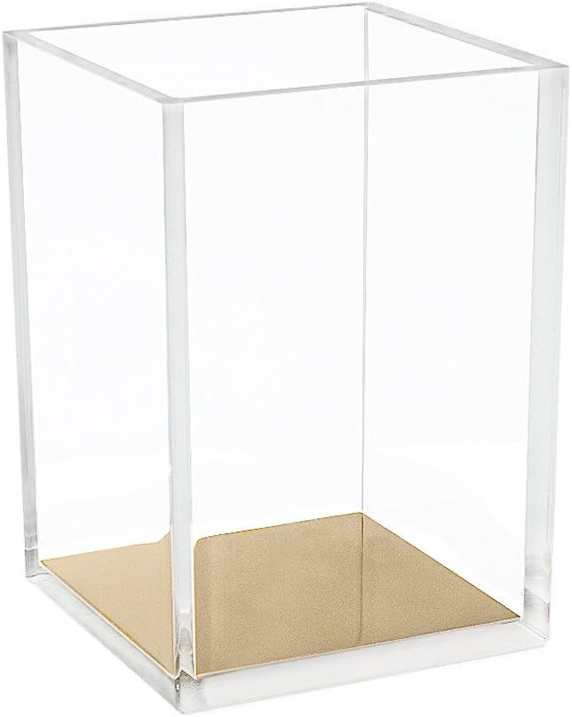 HBlife Acrylic Pencil and Pen Holder, Rose Gold Desktop Stationery Organizer Modern Design Office... | Amazon (US)