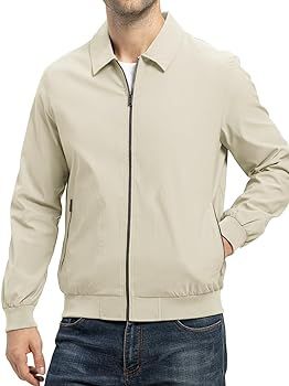 TBMPOY Mens Lightweight Jackets Casual Stylish Windbreakers for Men Light Track Jacket Laydown Co... | Amazon (US)