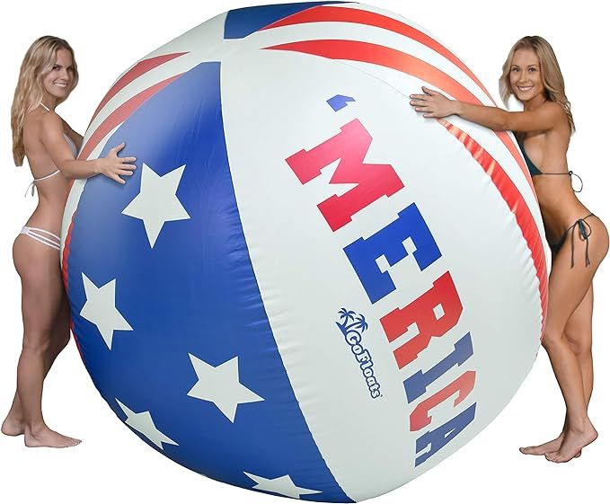GoFloats 6 ft Giant Inflatable Beach Ball - Choose 'Merica or Classic Design - Extra Large Jumbo ... | Amazon (US)
