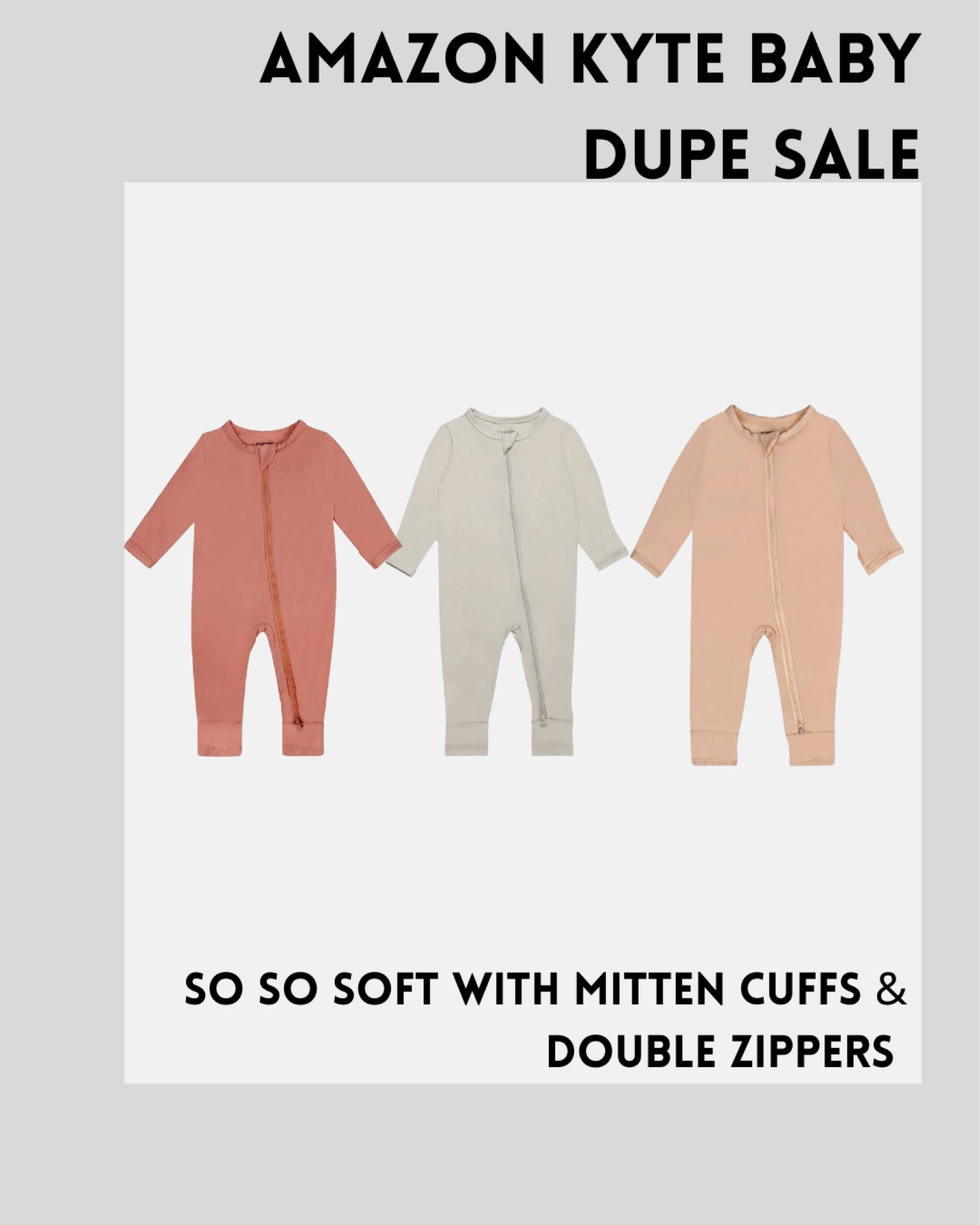 Kyte baby Amazon dupes on sale! I love these for Eliza! Love that they have mitten cuffs and two wsh zippers forget easy changes! 

#LTKsalealert #LTKbaby #LTKfamily
