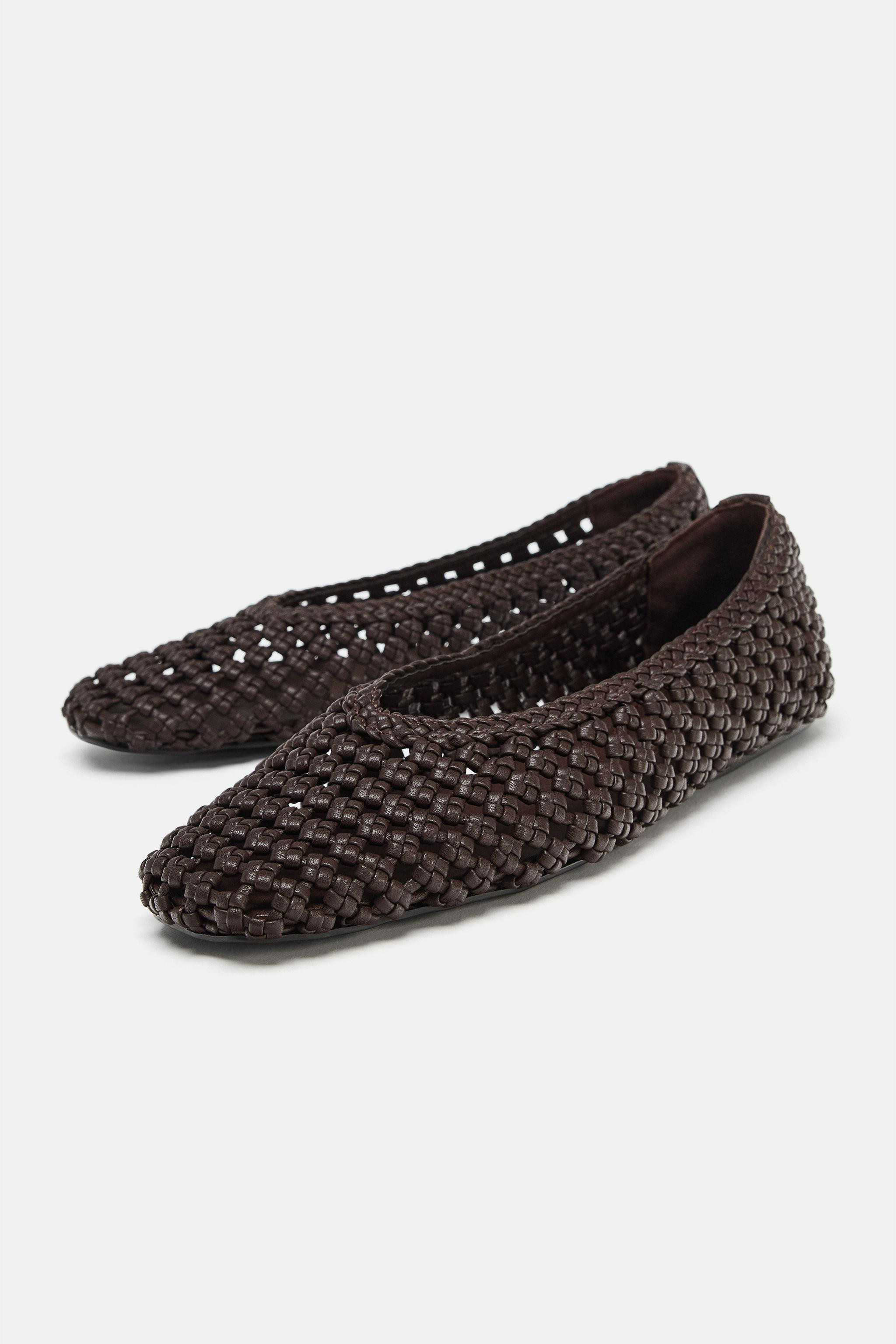 Ballet flats with braided body. Rounded toe. Sole height 0.2 inches (0.5 cm) | Zara US
