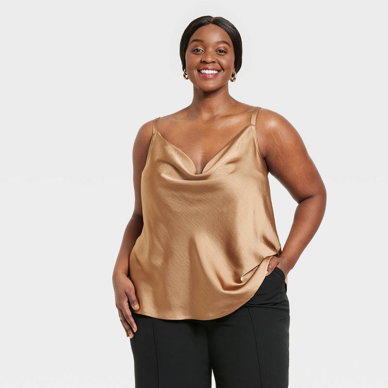 Women's Plus Size Satin Tank Top - Ava & Viv™ | Target