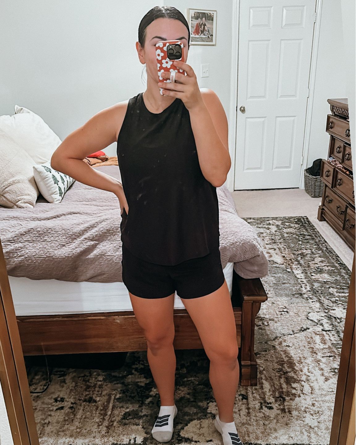 Workout outfit
Workout tank- dicks, wearing a large
Athletic shorts - medium, athleta 

#LTKMostLoved #LTKfindsunder50 #LTKfitness