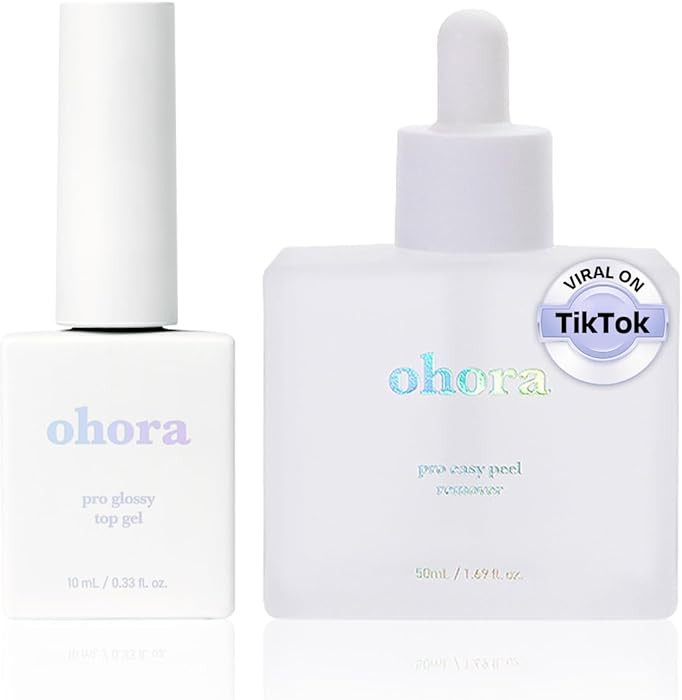 ohora Bundle Set (Nail Essential Duo) - Easy Peel Remover & Top Gel Value Care Combo, Use with An... | Amazon (US)