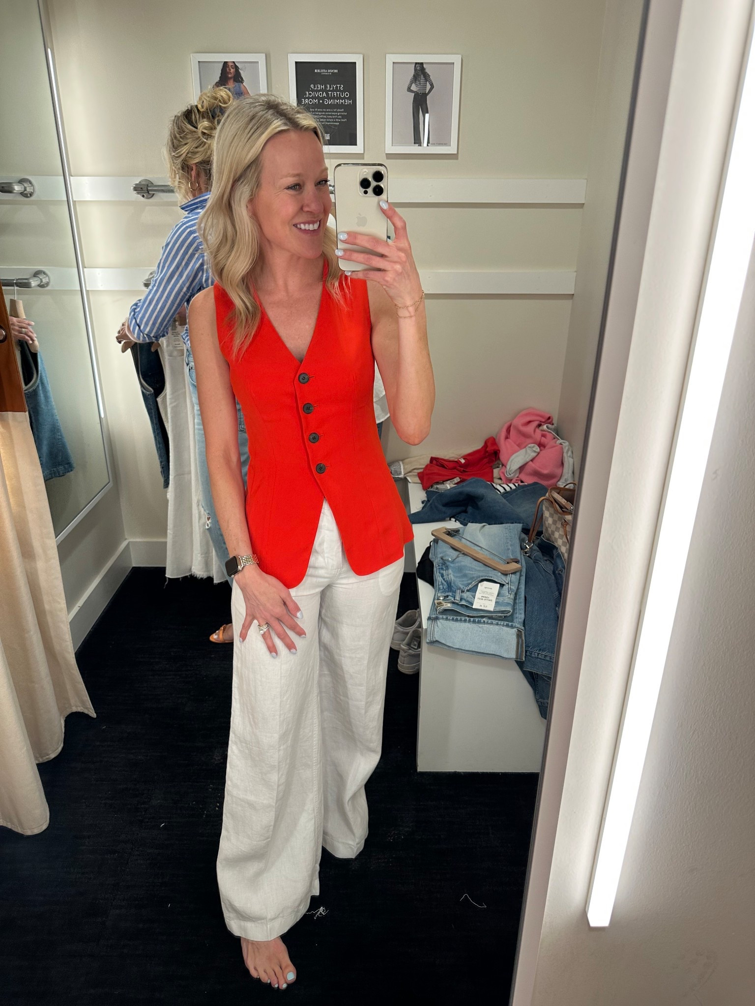 This vest feels like butter and fits so good! @madewell

Vest- size 0
Pants- size 25 

#LTKSeasonal #LTKStyleTip