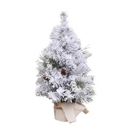 19.7 Mini Flocked Small Christmas Tree with Snow Artificial Tabletop Realistic Miniature Tiny Desk T | Walmart (US)