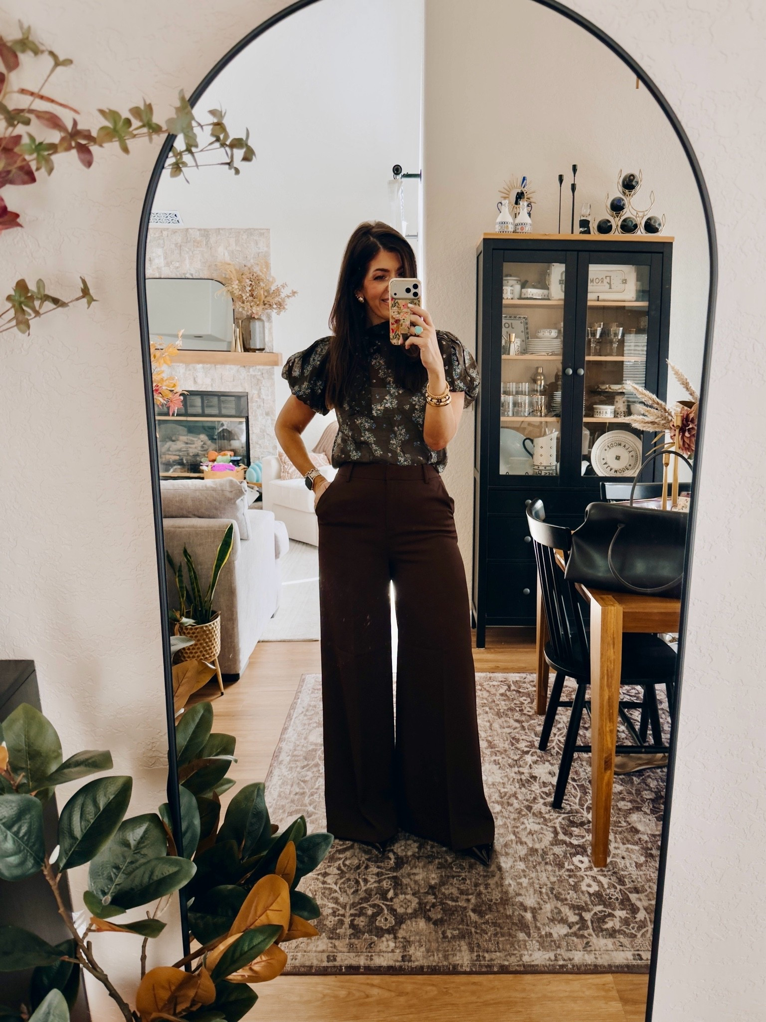 Work outfit of the day 
Medium floral bow top
10 wide leg pants

#LTKMidsize #LTKSaleAlert #LTKWorkwear