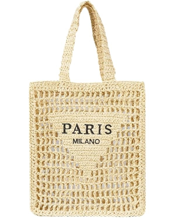 Woven Bag Crochet Woven Handbag Straw Beach Bag Straw Mesh Tote Bag for Women Woven Beach Bag Cro... | Amazon (US)