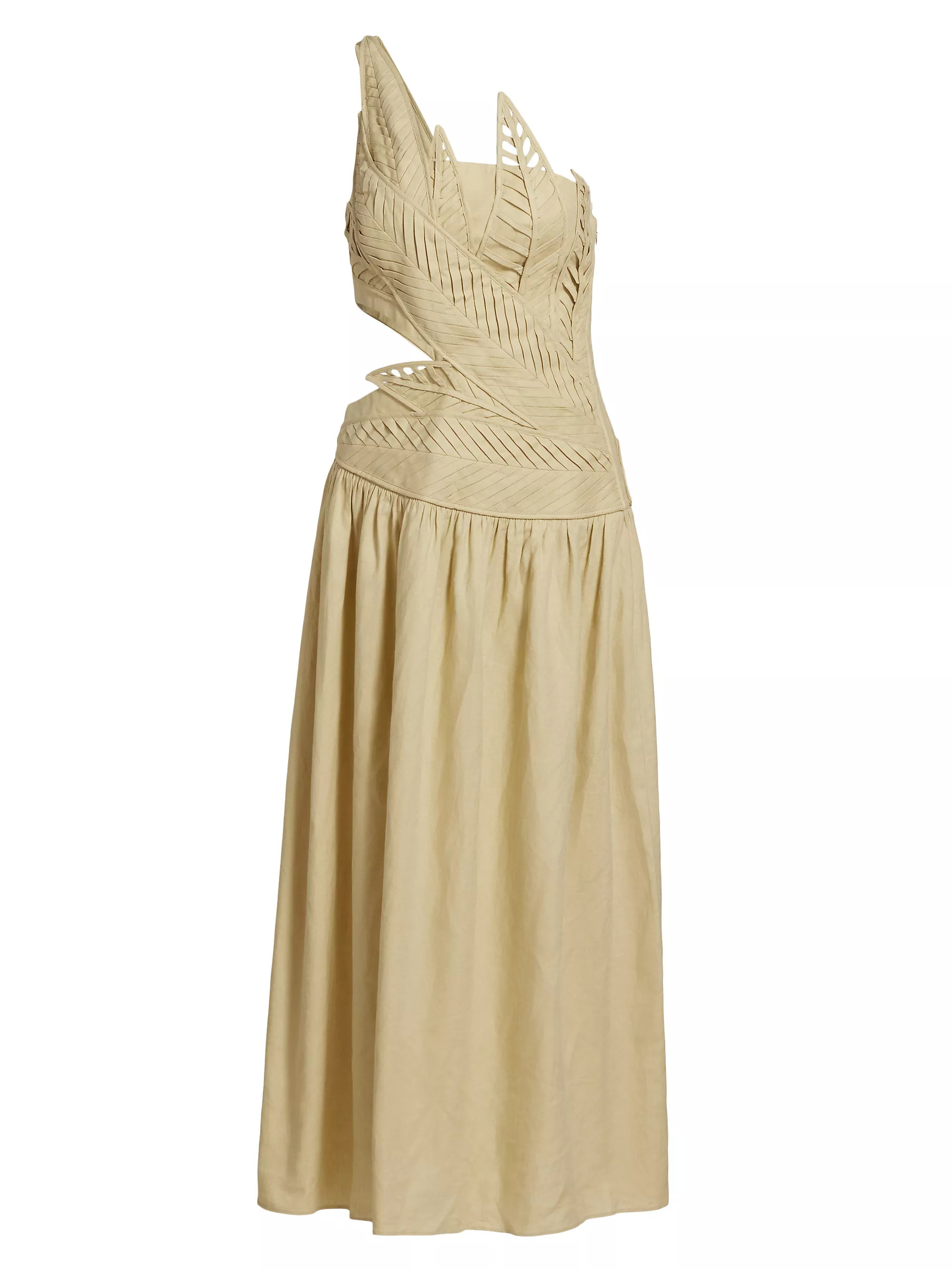 Sand Leaves Cut-Out Midi-Dress | Saks Fifth Avenue