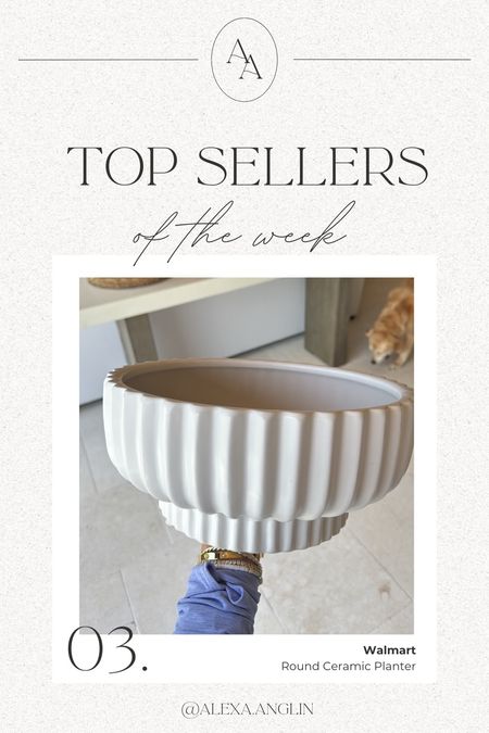 Top sellers of the week— round ceramic planter pot from Walmart // just $17!! Used this to DIY a mimosa bowl as a centerpiece on our outdoor table- love the modern look of this pot! 

#LTKSeasonal #LTKHome #LTKFindsUnder50