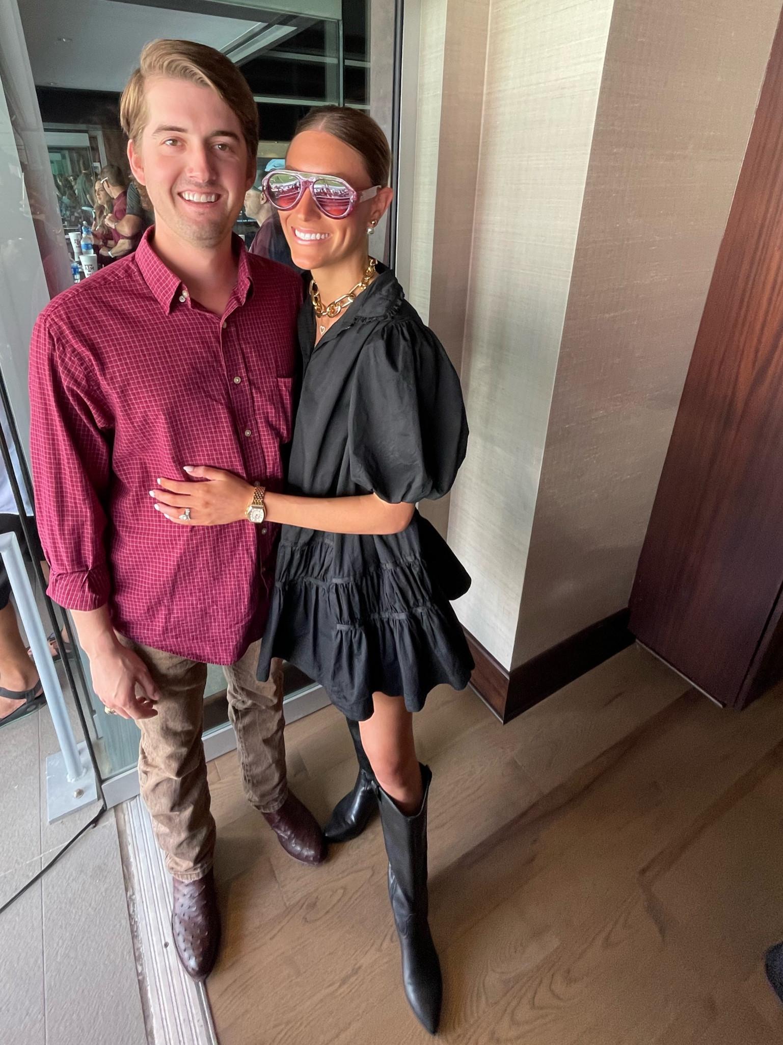 texas a&m gameday!!!! dress is a Sassy Cinnamon Original - the KT Girl Dress🤭 10/10 recommend these sunnies🤍✨

#LTKfindsunder50 #LTKstyletip