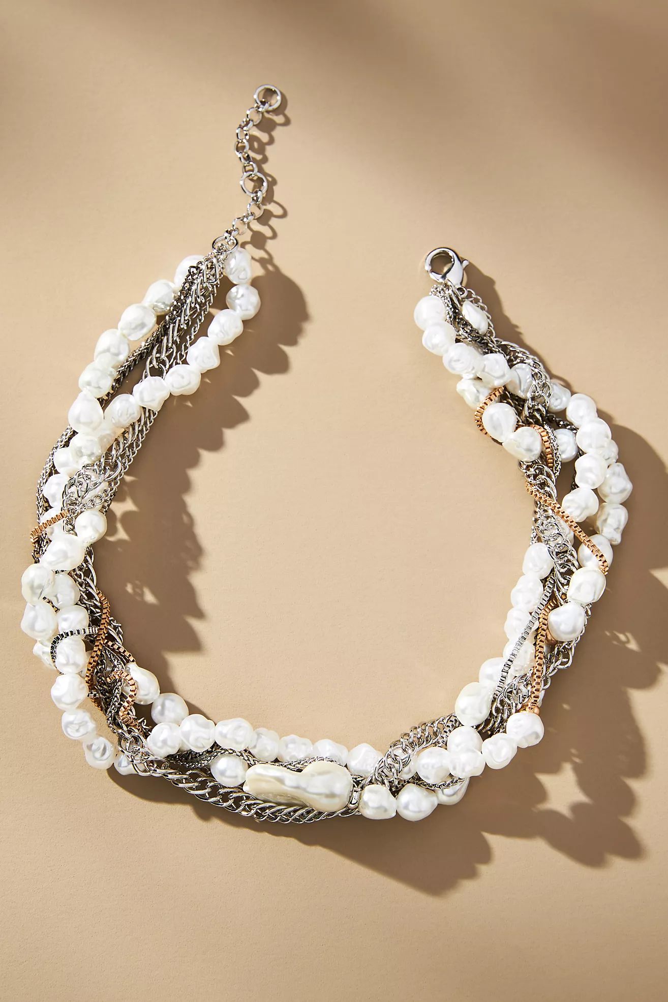 Layered Pearl Chain Necklace | Anthropologie (US)