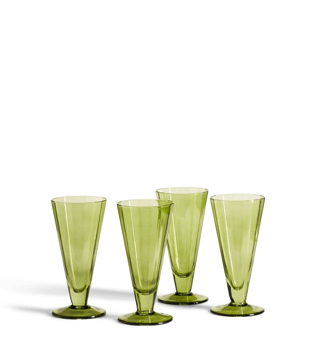Set of Four Fitzgerald Champagne Flutes - Lime | OKA US