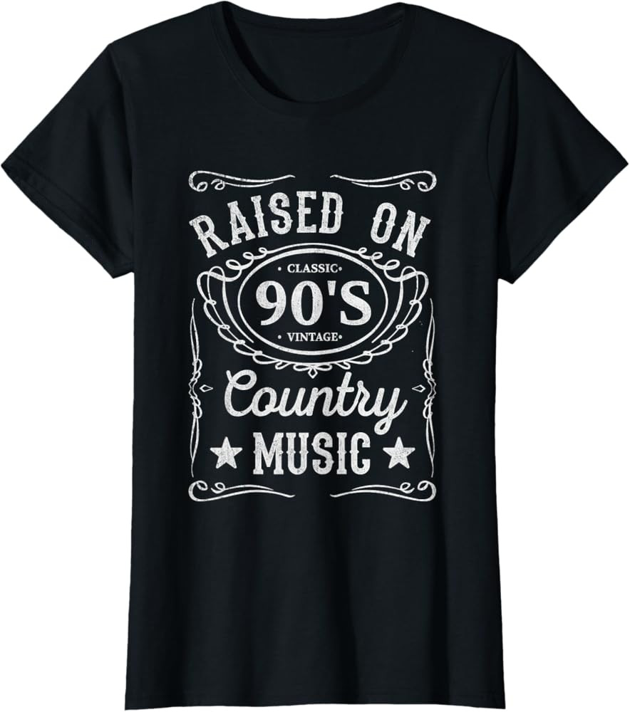Raised On 90's Country Music Vintage Funny Retro Southern T-Shirt | Amazon (US)