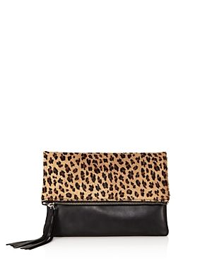 Aqua Foldover Leopard Print Calf Hair and Leather Crossbody - 100% Exclusive | Bloomingdale's (US)