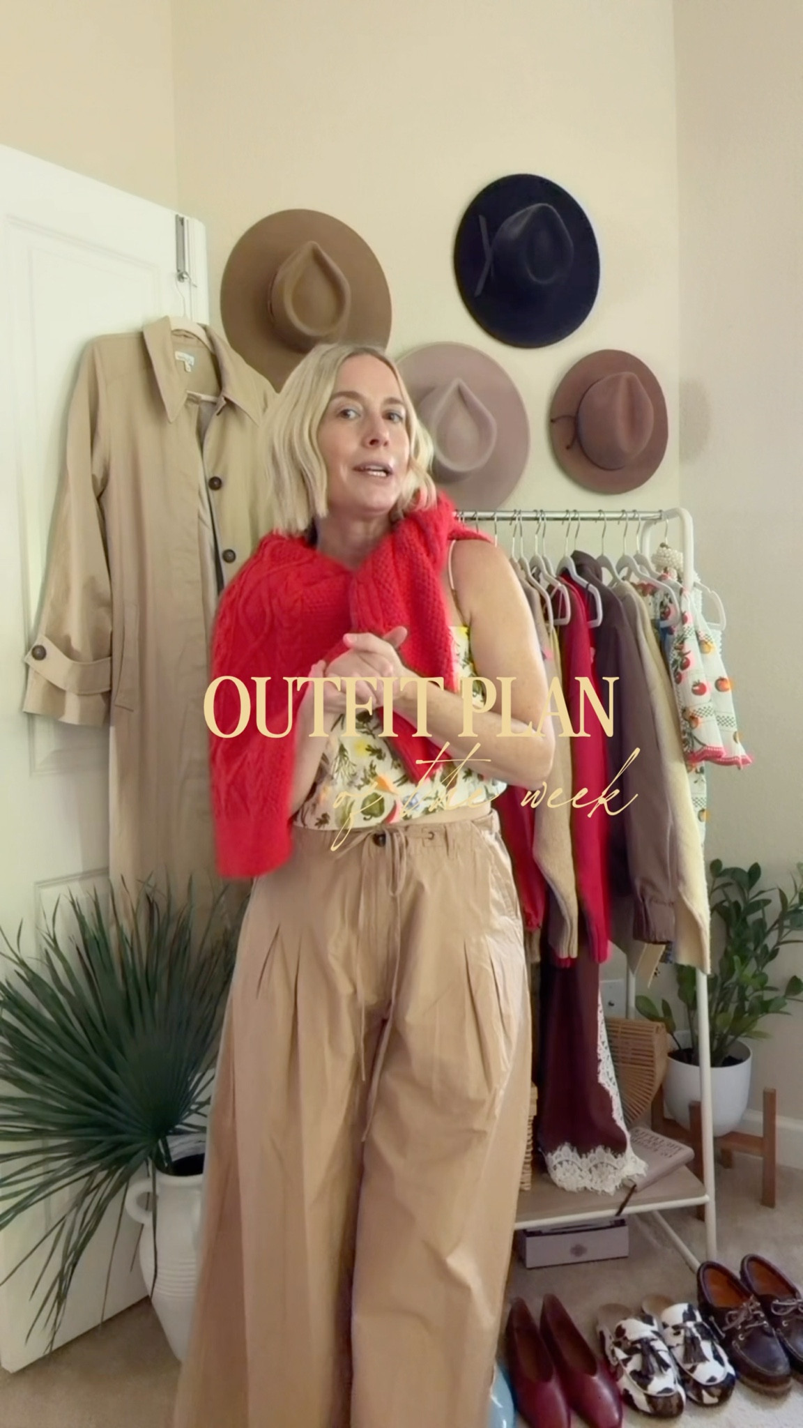 outfit plan of the week featuring pops of red ❤️ Gap has 40% off everything right now and the brown dress is majorly on sale too!

#LTKStyleTip #LTKSeasonal #LTKSaleAlert