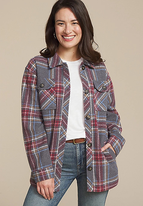 Plaid Shacket | Maurices