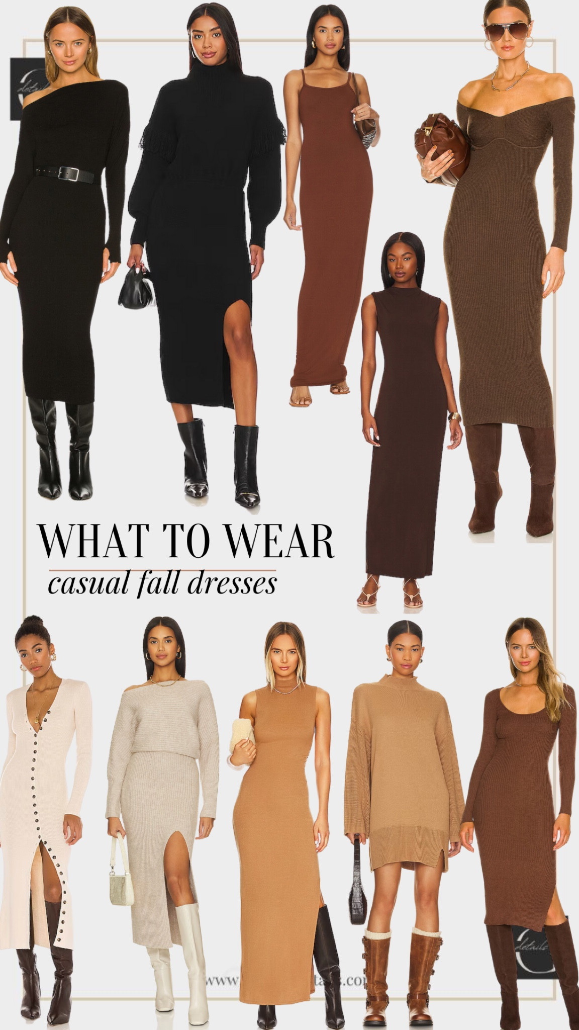 What to wear - casual fall dresses 

Revolve, work wear, casual outfit, fall style, winter, date night 