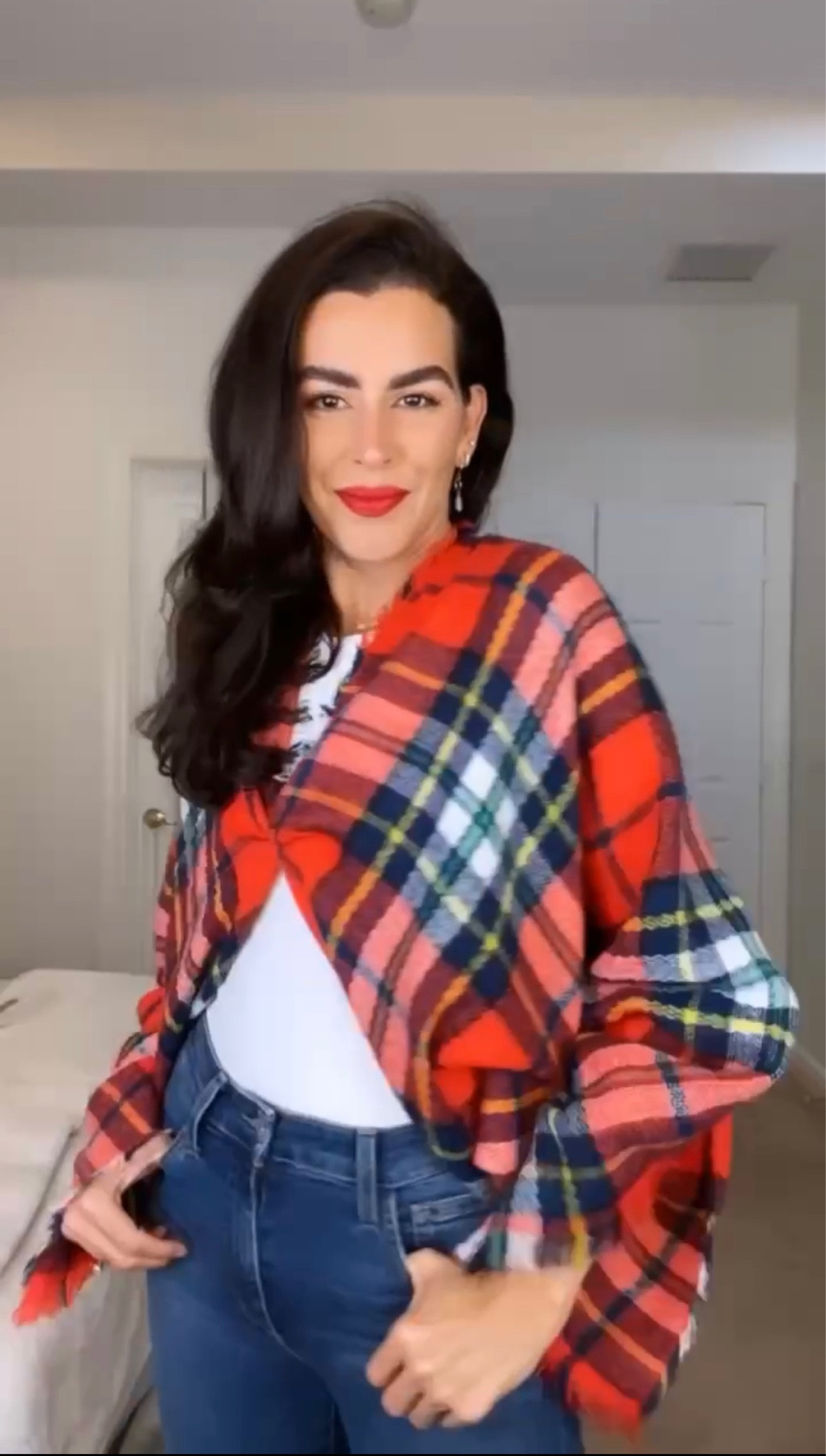 DIY cropped cardigan with a scarf ! Lipstick is “relentlessly red"

#LTKSeasonal #LTKstyletip #LTKHolidaySale