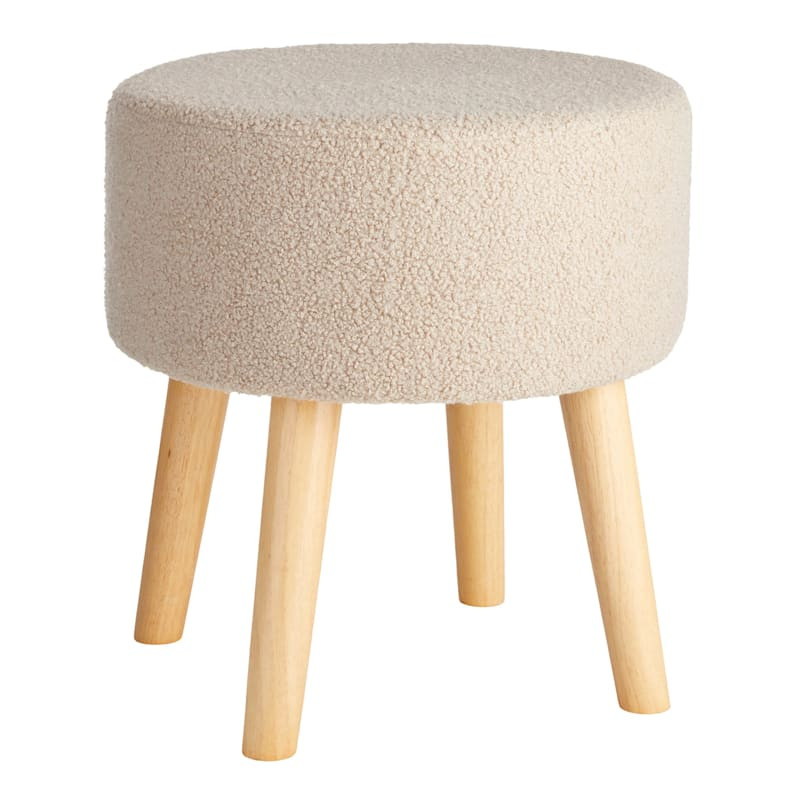 Emmy Stool with Wooden Legs, Sand | At Home