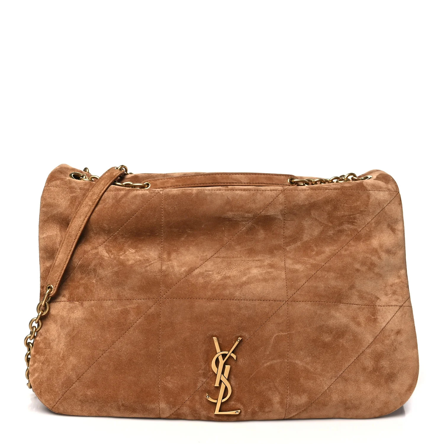 Suede Matelasse Monogram Large Jamie 4.3 Brown Caramel | FASHIONPHILE (US)