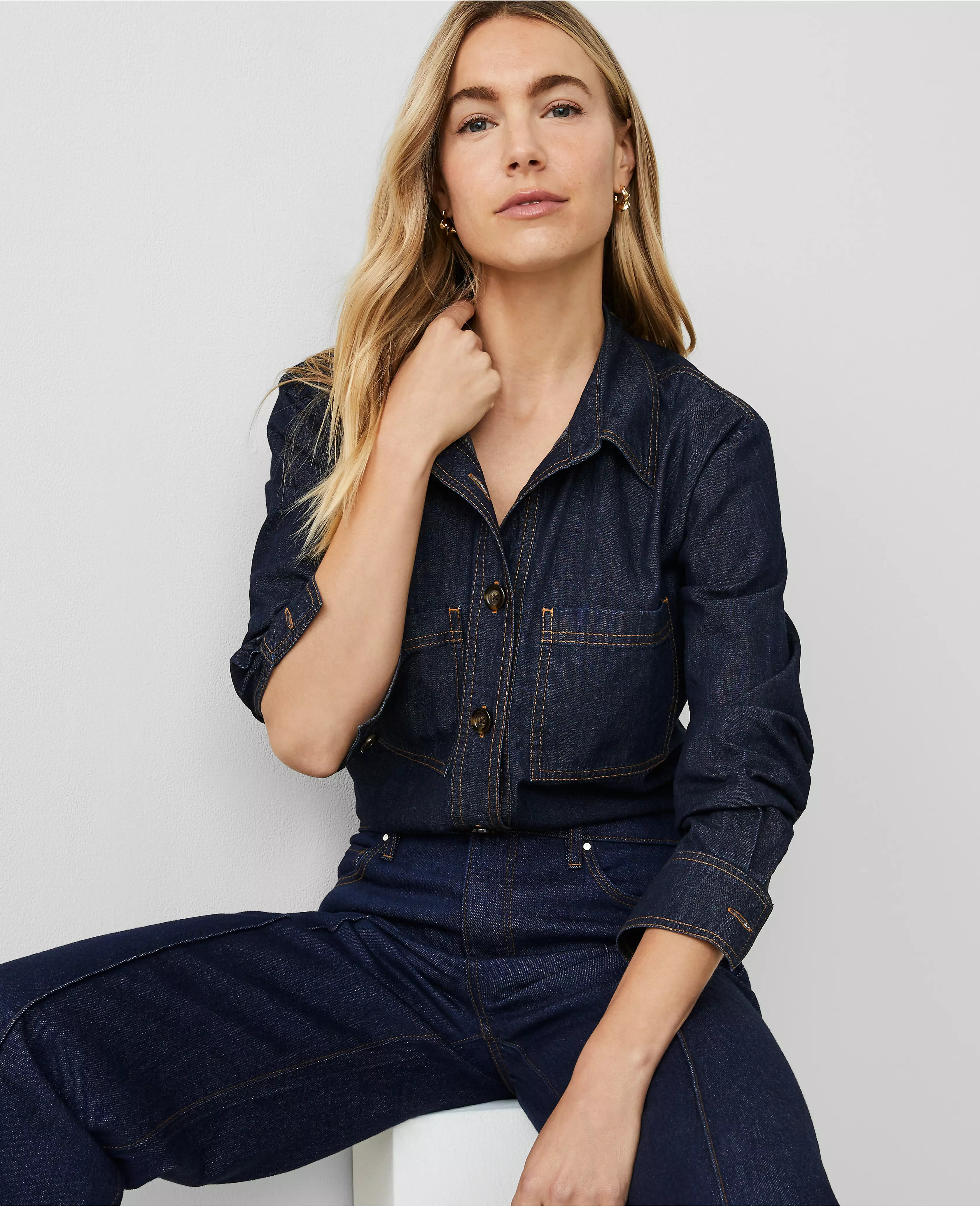 Relaxed Chambray Shirt | Ann Taylor (US)
