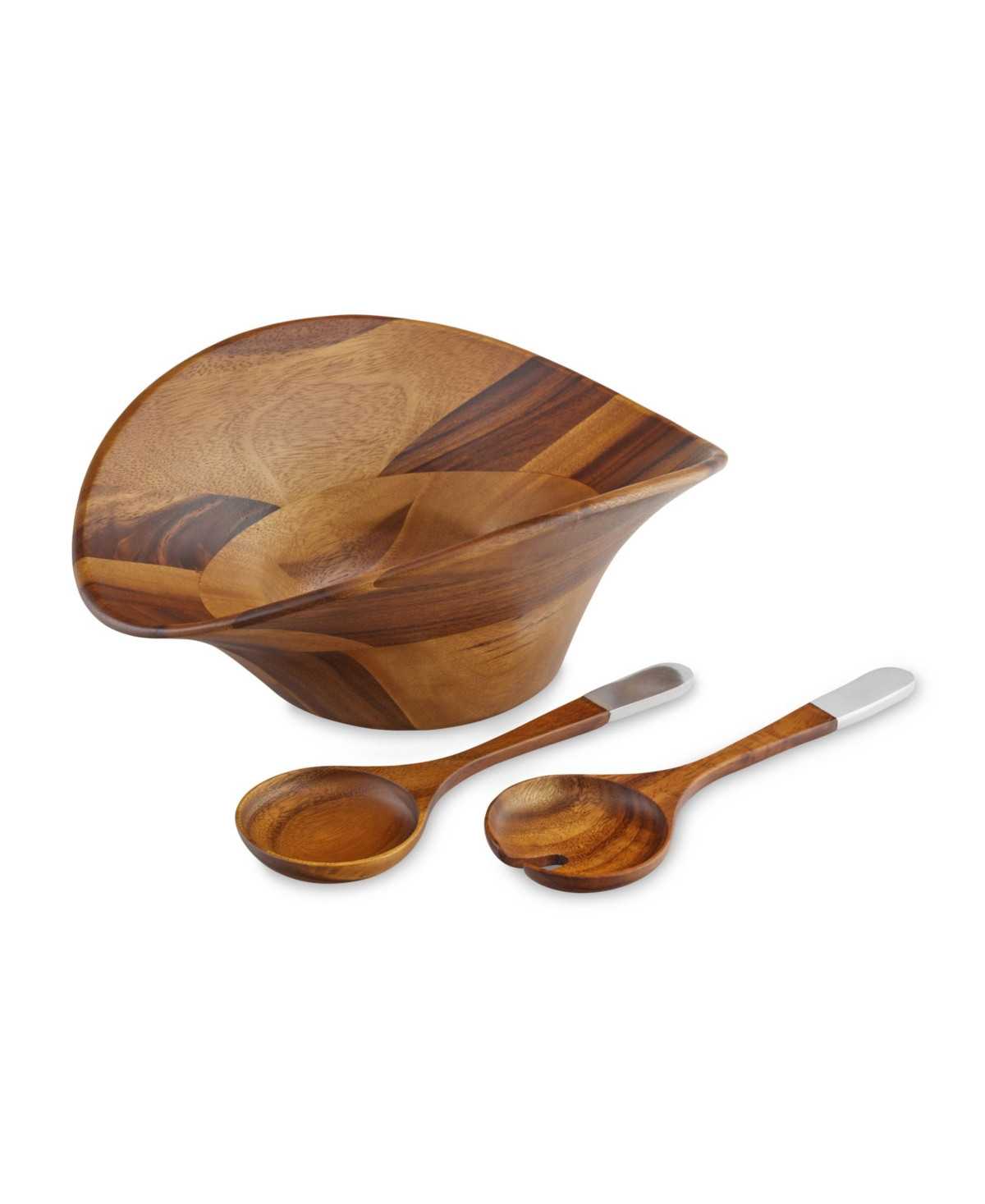 Nambe Ripple Salad Bowl with Servers | Macys (US)