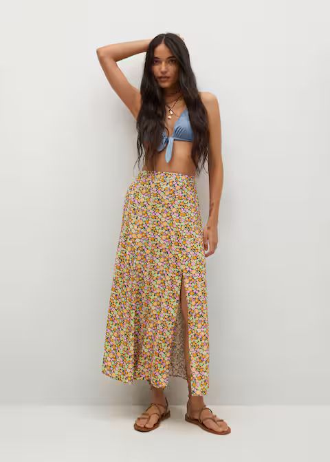 Slit floral skirt | MANGO (UK)