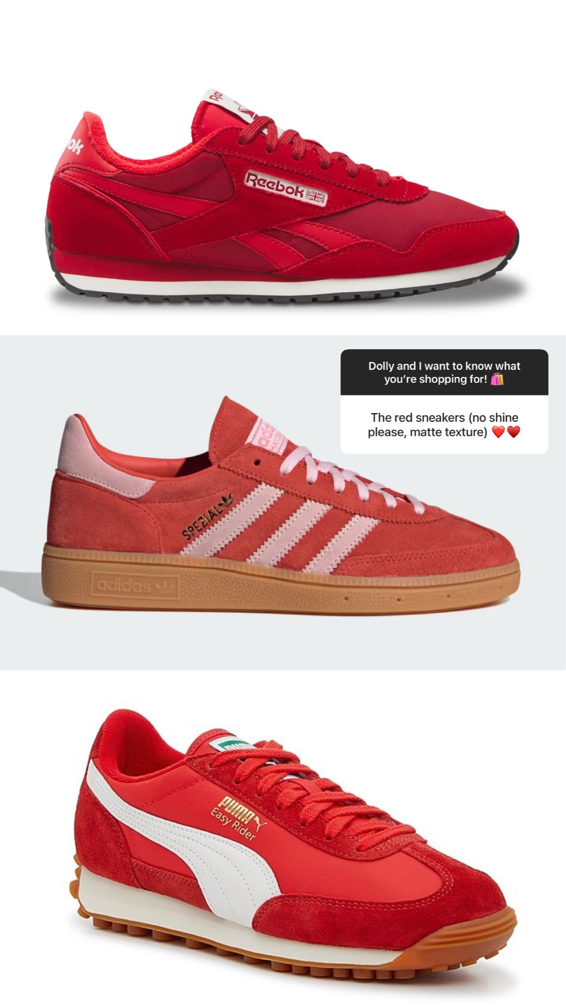 Red sneakers! Love all of these!

#LTKShoeCrush