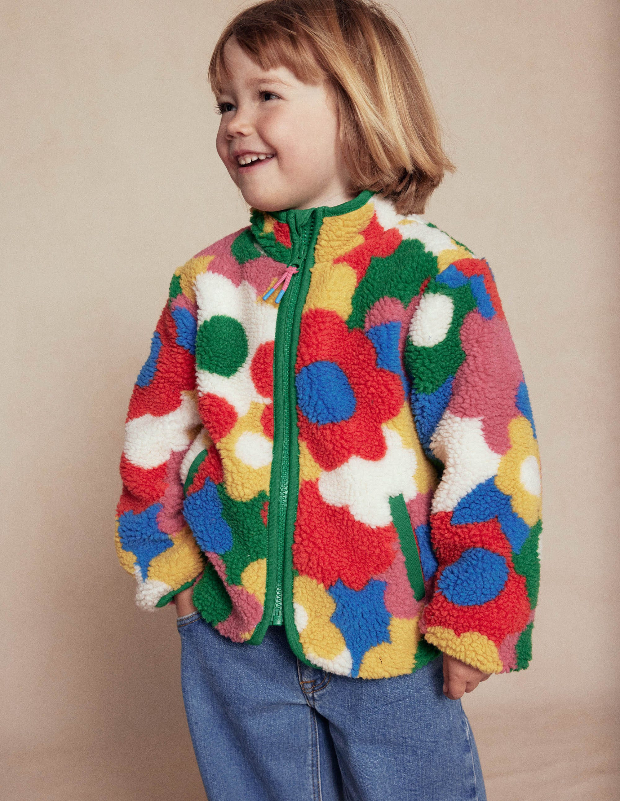 Eden Borg Zip Through Jacket Multi Flower Power Boden | Boden (US)