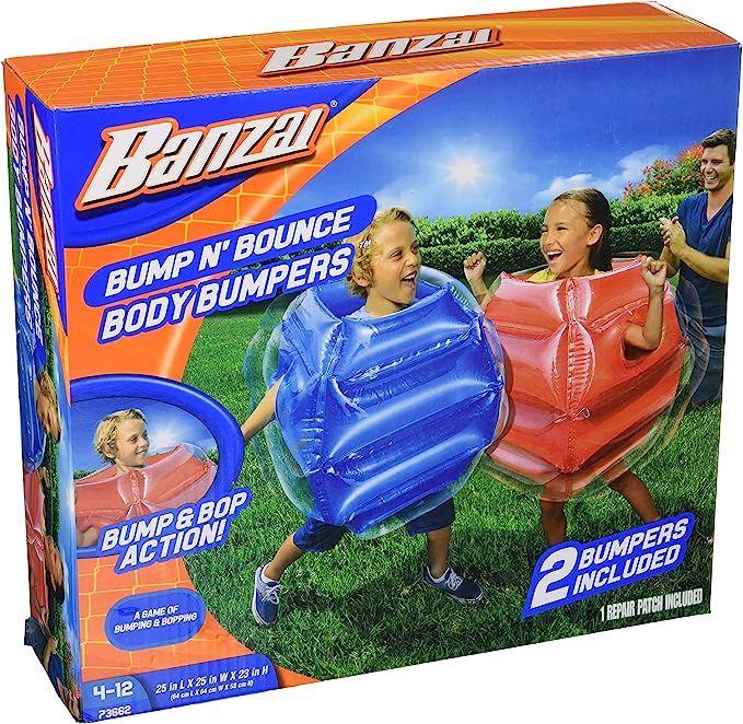 Banzai Bump N Bounce Body Bumpers N Red, Blue, 2 Bumpers | Amazon (US)