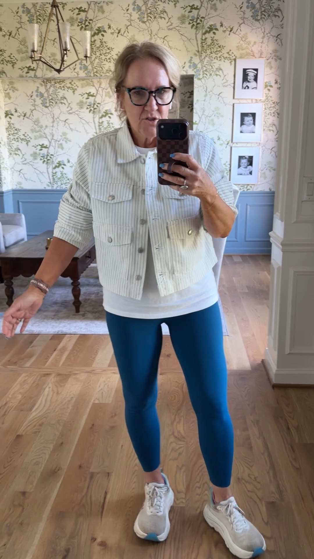 Jacket size medium 
Leggings size medium 
And tshirt medium 

#LTKOver40 #LTKPetite #LTKstorytime