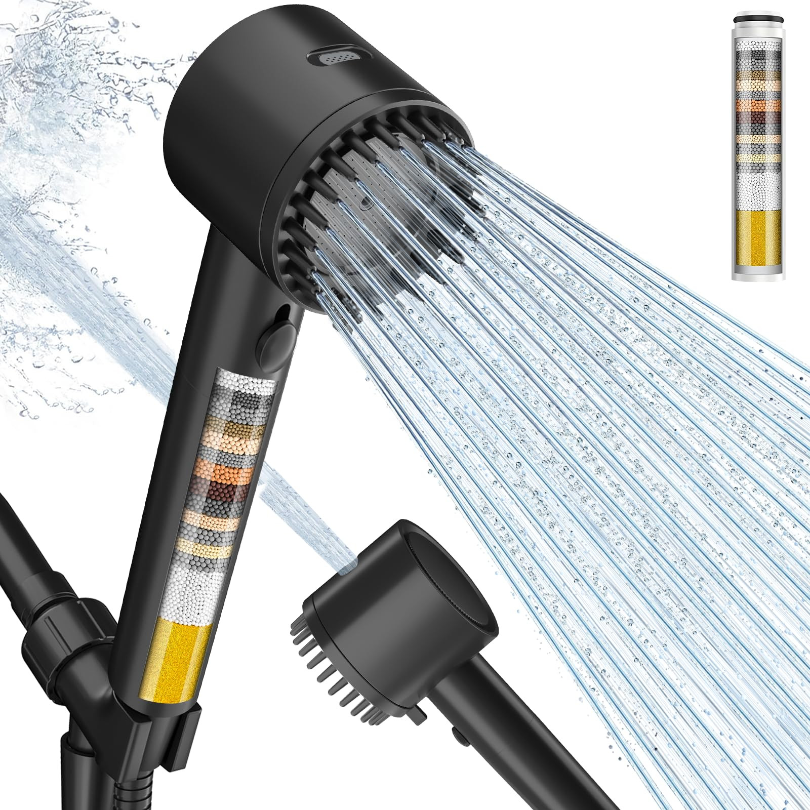 Cobbe Ion Drops Filtered Shower Head with Handheld, 4+1 Spray Mode Showerhead with Filters, Built... | Amazon (US)