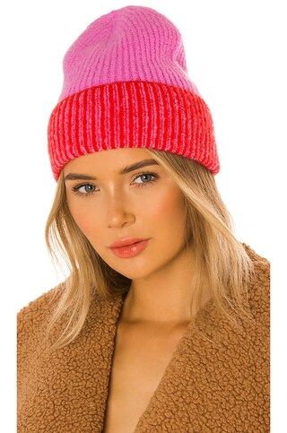 Free People Straight Chill Ribbed Beanie in Pink & Red from Revolve.com | Revolve Clothing (Global)