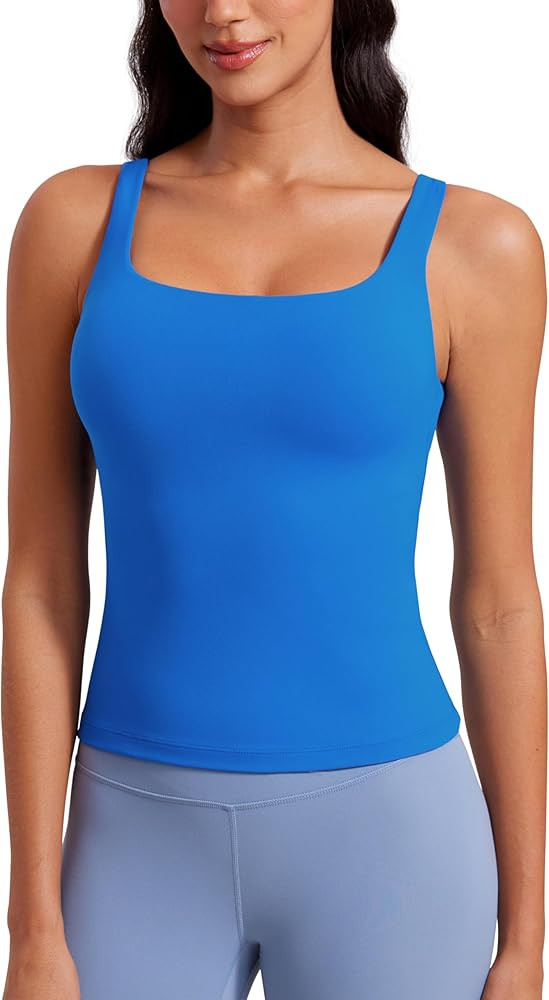 CRZ YOGA Butterluxe Workout Tank Tops for Women U Neck Padded Crop Tops Athletic Camisole Tops wi... | Amazon (US)