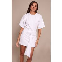White Wrap Detail T-Shirt Dress | PrettyLittleThing US