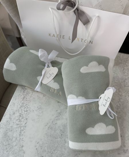 The cutest sage green matching baby blankets for Lottie & her cousin 