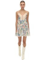 PRINTED COTTON & SILK MINI DRESS | Luisaviaroma