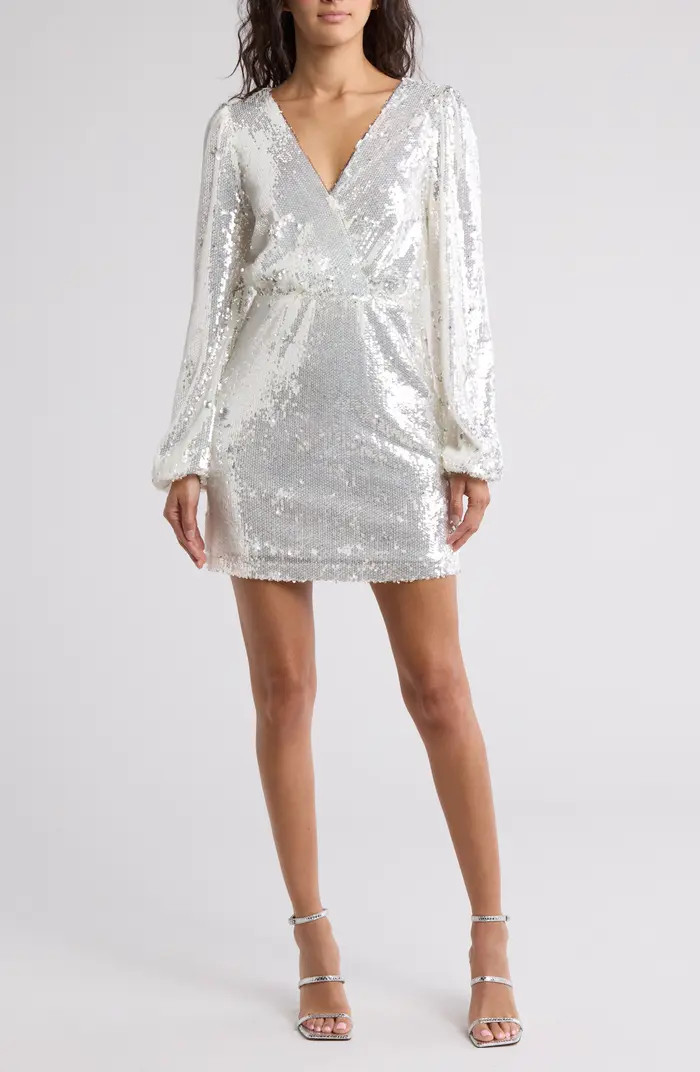 Long Sleeve Sequin Minidress | Nordstrom Rack