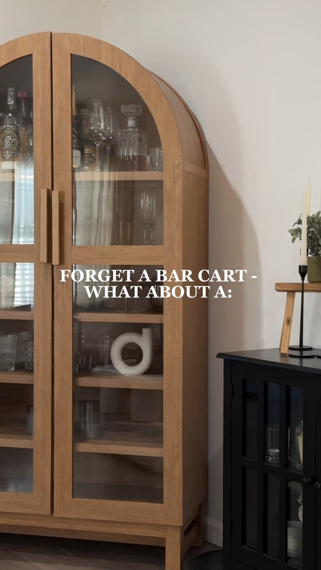 the cutest bookcase, turned bar bookcase that’s less than $400 - love the honey colored wood! ✨🤎 

#LTKSaleAlert #LTKU #LTKHome