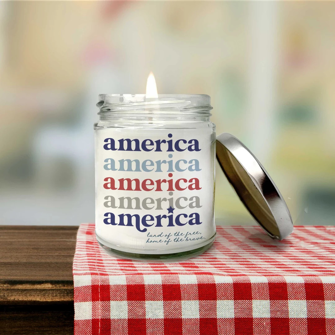 fourth of july america candle cute patriotic candle for fourth of july decorations retro rustic c... | Etsy (US)