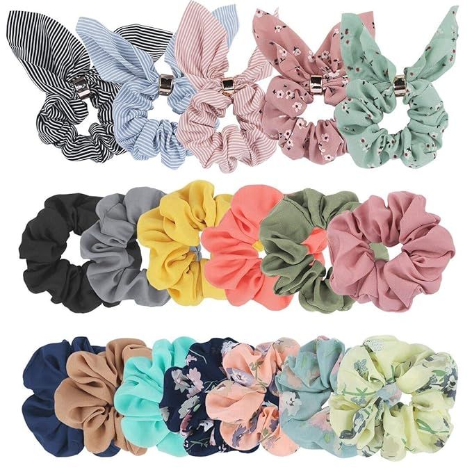 Ondder 18 Pack Scrunchies for Hair with Bow, Hair Scrunchies, Silk Scrunchies, Satin Scrunchies, ... | Amazon (US)