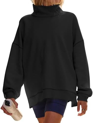 Women’s Oversized Sweatshirts Mockneck Sweatshirt Turtleneck Tops Loose Drop Shoulder Long Slee... | Amazon (US)