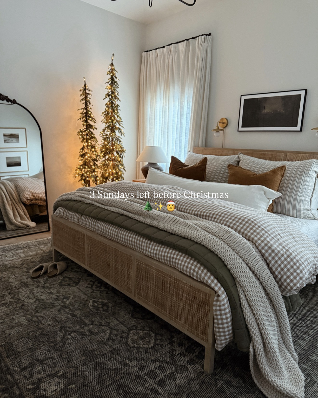 ✨ Forever loving this bedding combo and this wood + cane bed is finally on sale!

#holidaymagic #christmasmood #bedroom 

#LTKCyberWeek 

#LTKHome #LTKHoliday