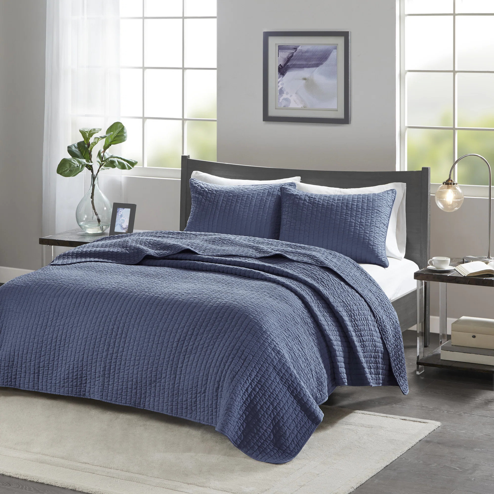 Barwick Reversible Solid 3 Piece Quilt Set | Wayfair North America